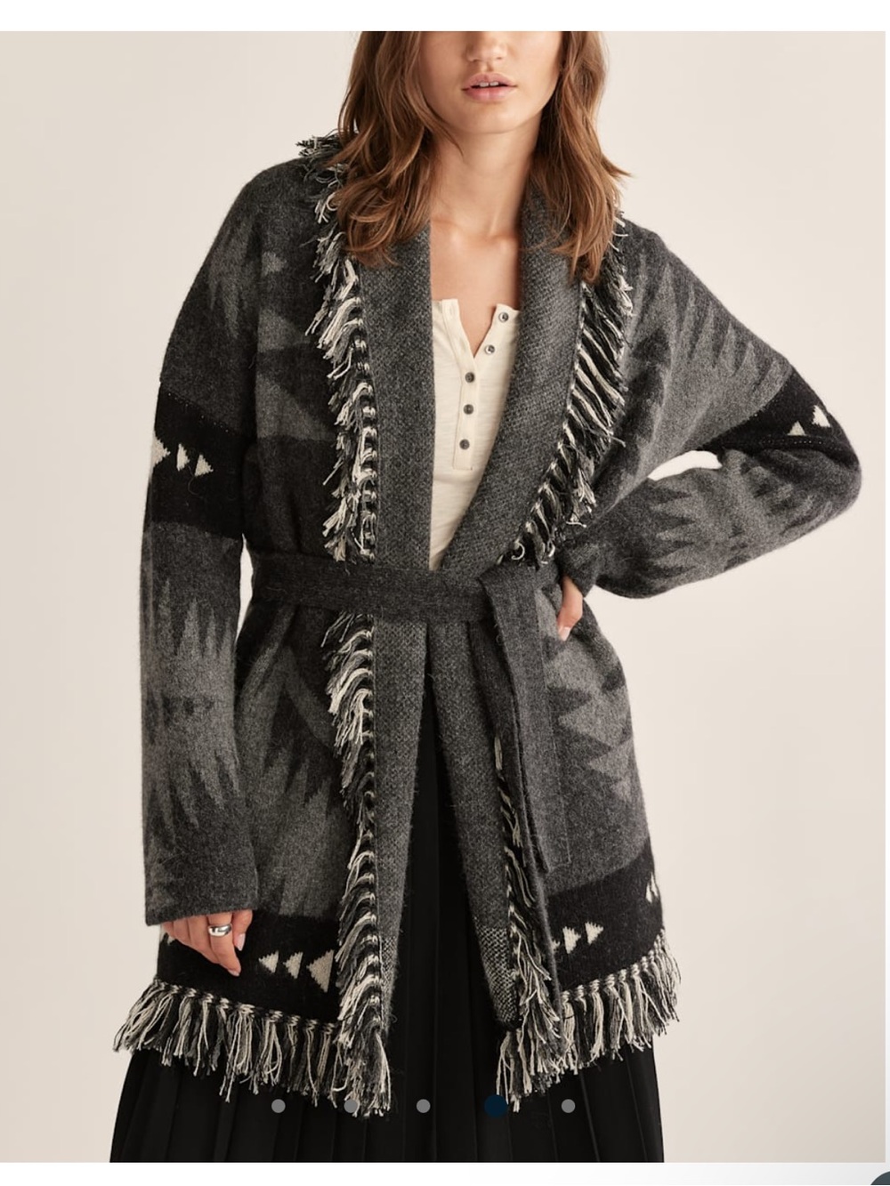 Pendleton Skamania Alpaca Open-Front Sweater Cardigan